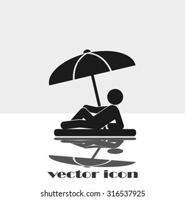 umbrella person beach