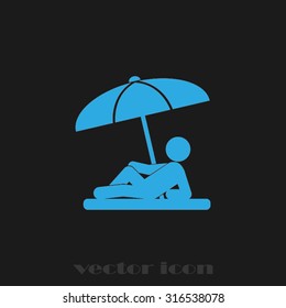 umbrella person beach