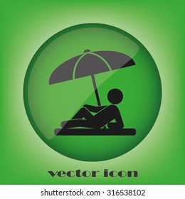 umbrella person beach
