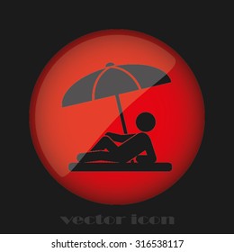 umbrella person beach