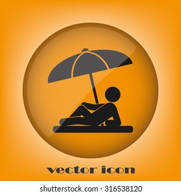 umbrella person beach