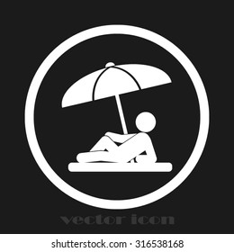umbrella person beach