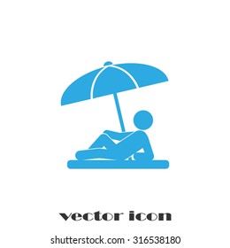 umbrella person beach