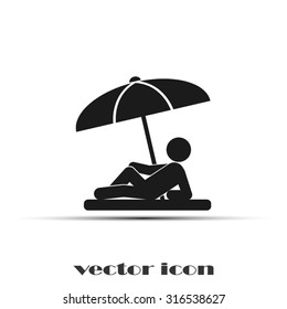 umbrella person beach