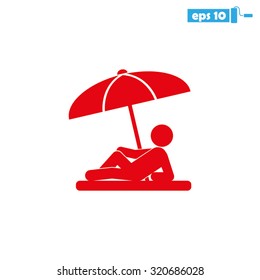umbrella person beach