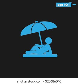 umbrella person beach