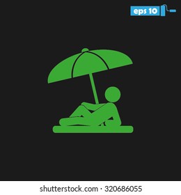 umbrella person beach