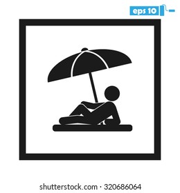 umbrella person beach