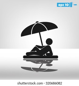 umbrella person beach