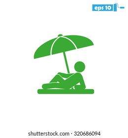 umbrella person beach