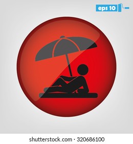 umbrella person beach
