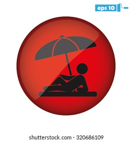 umbrella person beach