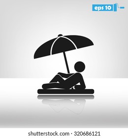umbrella person beach