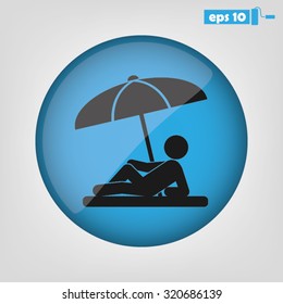umbrella person beach