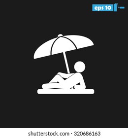 umbrella person beach