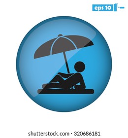 umbrella person beach