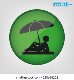 umbrella person beach