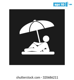 umbrella person beach