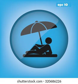 umbrella person beach