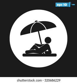 umbrella person beach