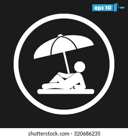 umbrella person beach
