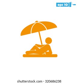 umbrella person beach