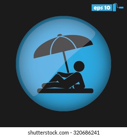 umbrella person beach