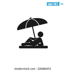 umbrella person beach