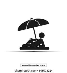 umbrella person beach