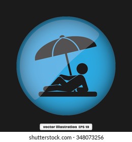 umbrella person beach
