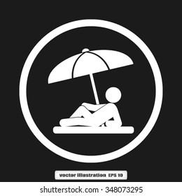umbrella person beach