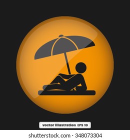 umbrella person beach