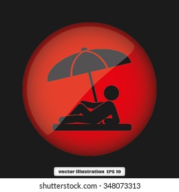 umbrella person beach