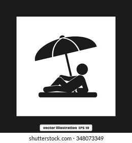 umbrella person beach