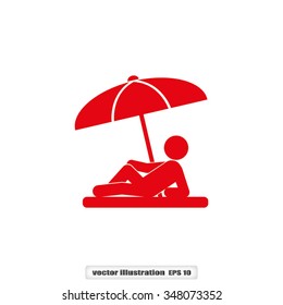 umbrella person beach