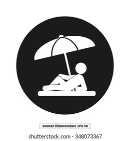 umbrella person beach
