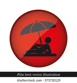 umbrella person beach