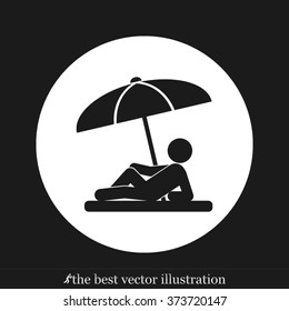 umbrella person beach