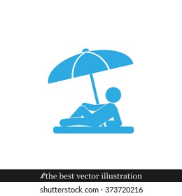 umbrella person beach