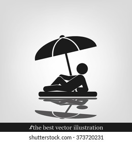 umbrella person beach