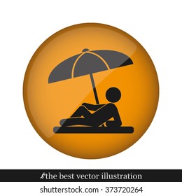 umbrella person beach