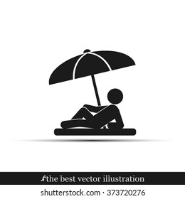 umbrella person beach