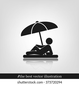 umbrella person beach