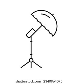 umbrella photo studio device line icon vector. umbrella photo studio device sign. isolated contour symbol black illustration