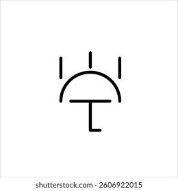 Umbrella pixel perfect linear ui icon. Investment protection. Weather accessory. GUI, UX design. Outline isolated user interface element for app and web. Editable stroke. Arial font used