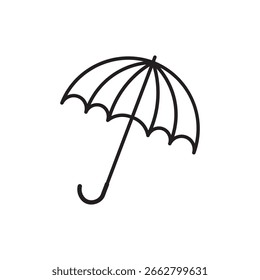 Umbrella pixel perfect linear ui icon. Investment protection. Weather accessory. GUI, UX design. Outline isolated user interface element for app and web. Editable stroke. Arial font used