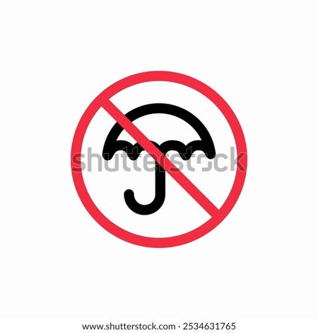 umbrella prohibited icon sign vector