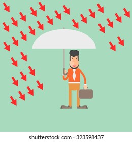 Umbrella to protect the Falling stock rain.