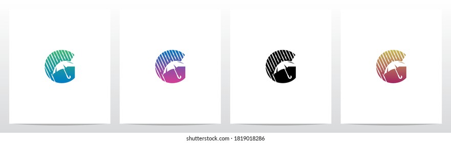 Umbrella Protect From The Rain Letter Logo Design G