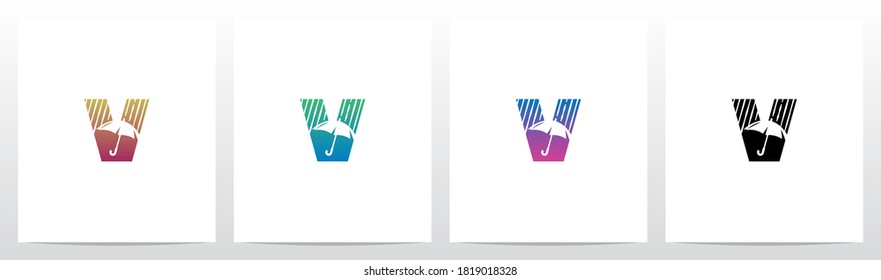 Umbrella Protect From The Rain Letter Logo Design V